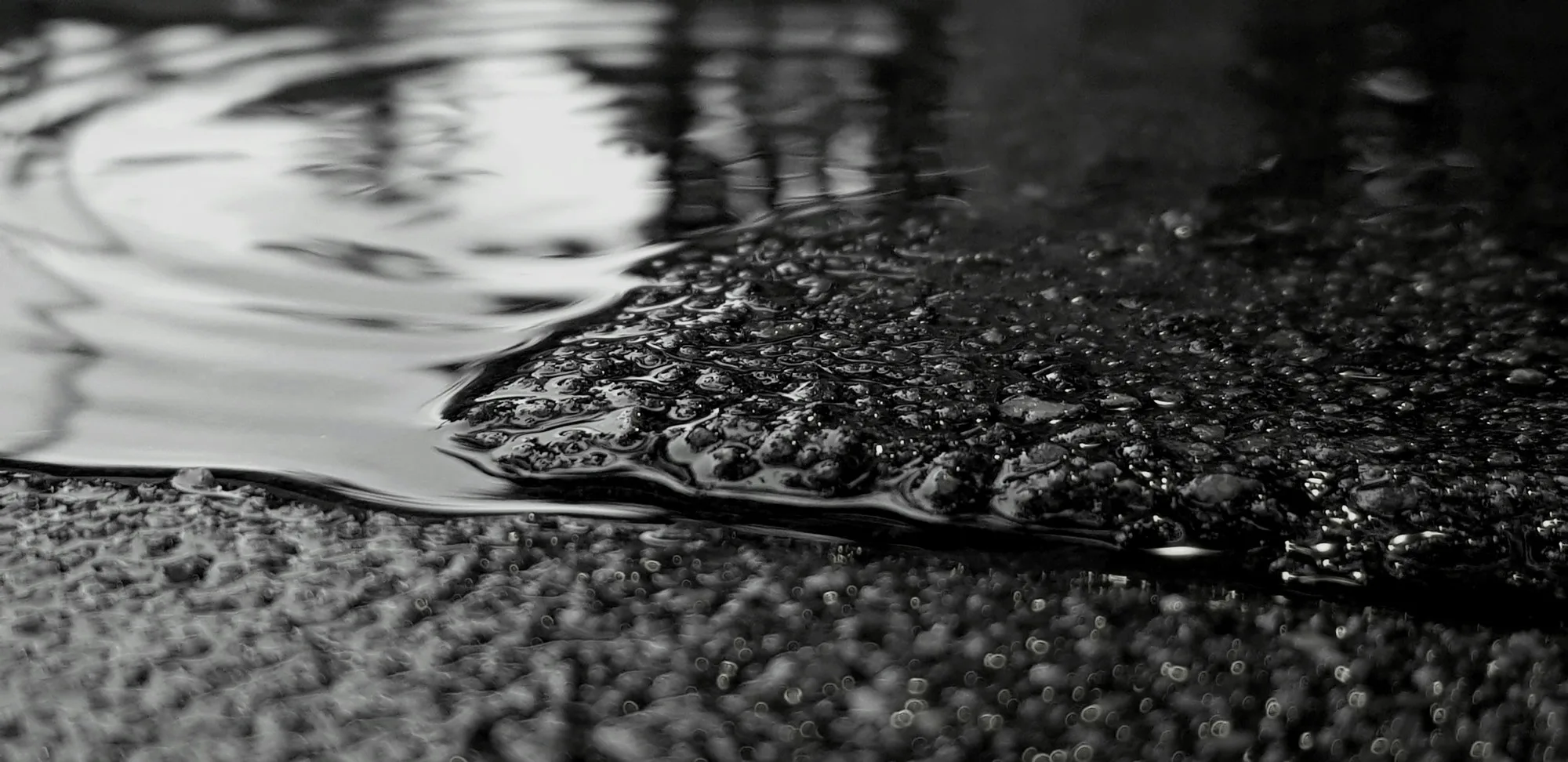 Close-up of heavy oil on a textured surface